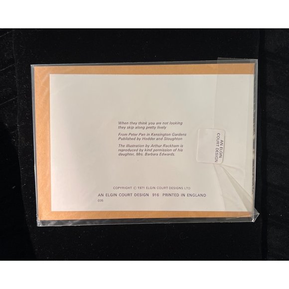 Vintage Elgin Court Design, Arthur Rackham blank card, NIP, 1971, England - Picture 2 of 2